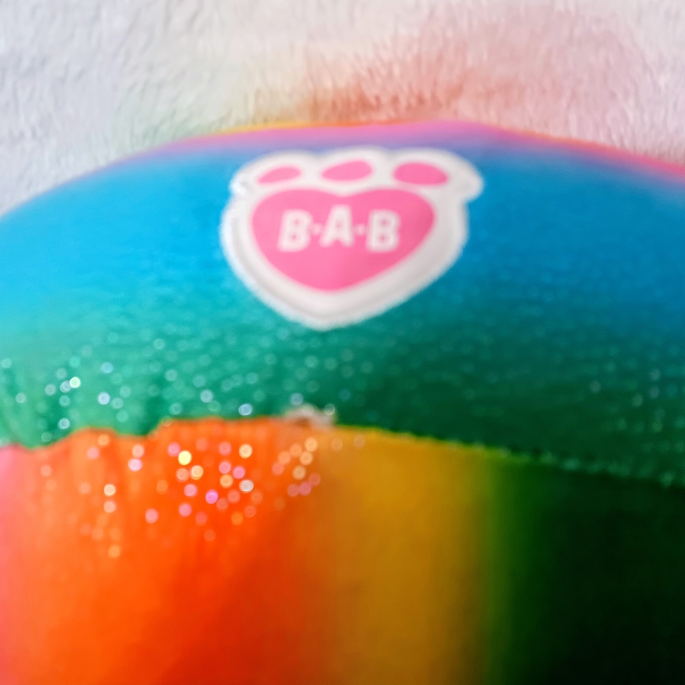 Build-A-Bear Rainbow Pink Orange Green Blue Plush Bunny - Special Edition - Picture 3 of 4